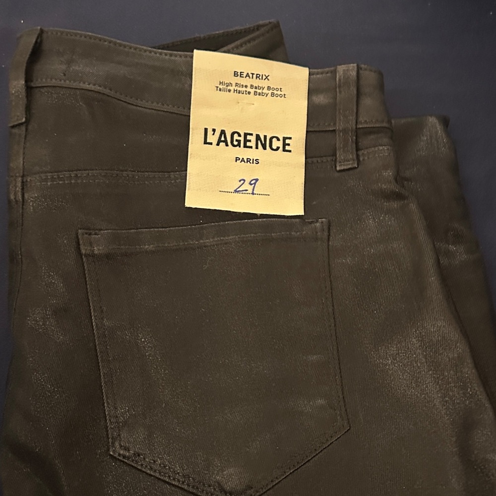 L'AGENCE Women’s Beatrix Noir Split Bootcut Jeans 29 NEW 33”inseam